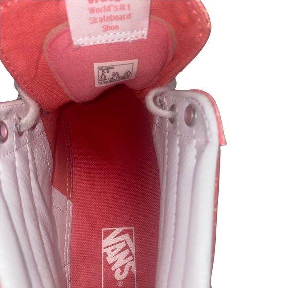 𝅺VANS SK8-HI Zip pink Neon Glitter Skate Sneaker Juniors Size US 5.5 - Picture 3 of 5